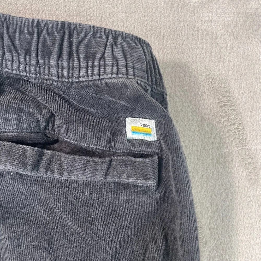 Vuori Optimist Pants Mes Medium Gray Corduroy Elastic Waist Drawstring V440